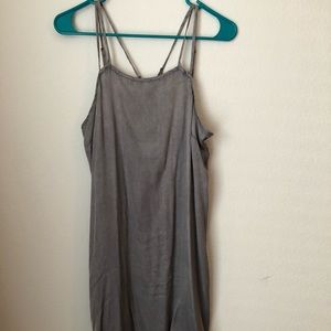 Grey lightweight slip dress.
